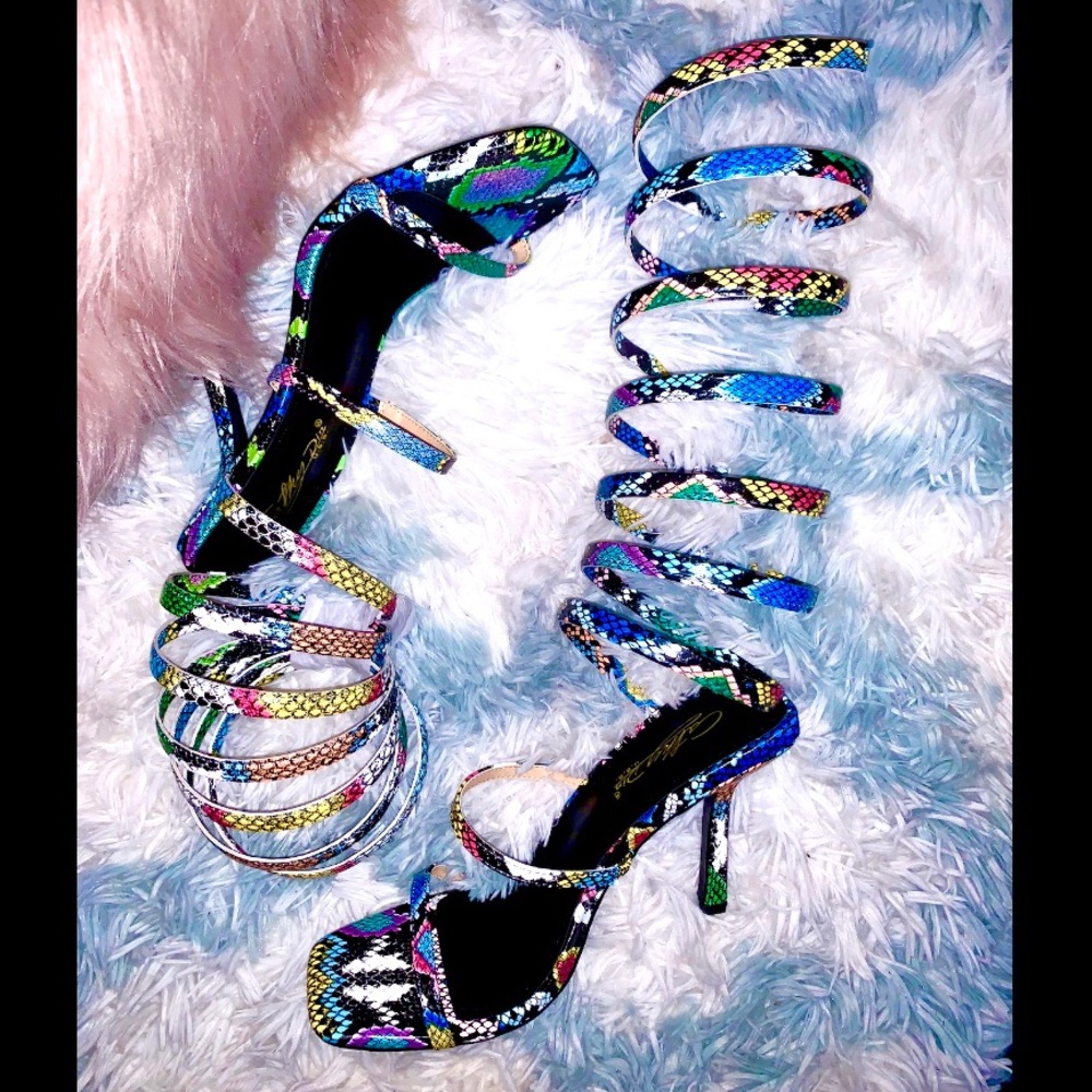 COPY - New Wrap Around Multi Snakeskin Heel